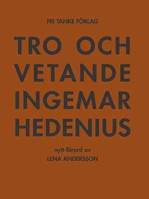 cover image of Tro och vetande